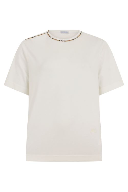 Short-Sleeve T-Shirt with Tartan Trim