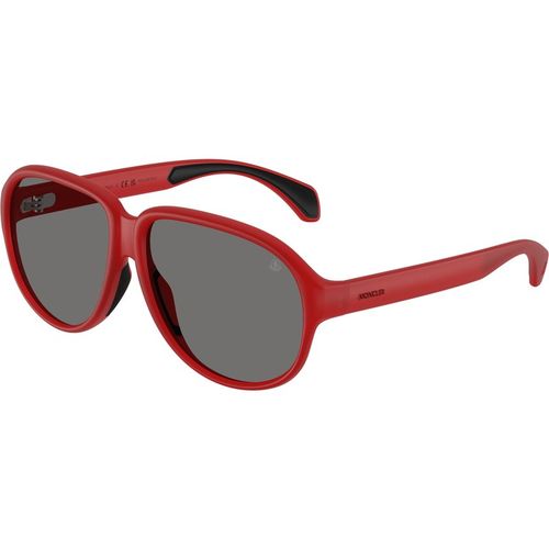 Moncler Unisex Moncler ME8001 HALCYONNE 500581 Sunglasses Injected Red Grey Pilot Polarized
