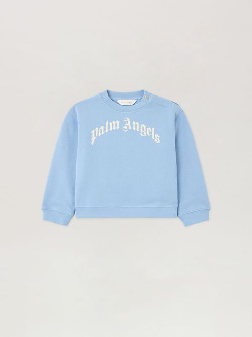 Curved Logo Crewneck Kids  Celeste/light Blue
