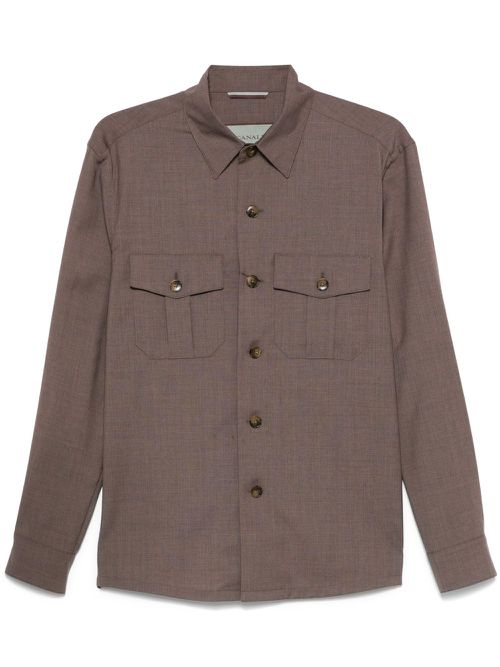 Canali wool shirt - Brown