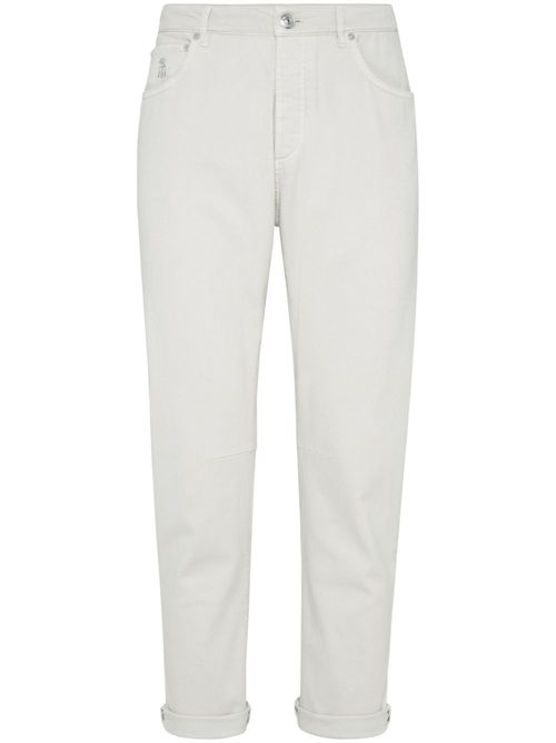 Garment-dyed jeans - White