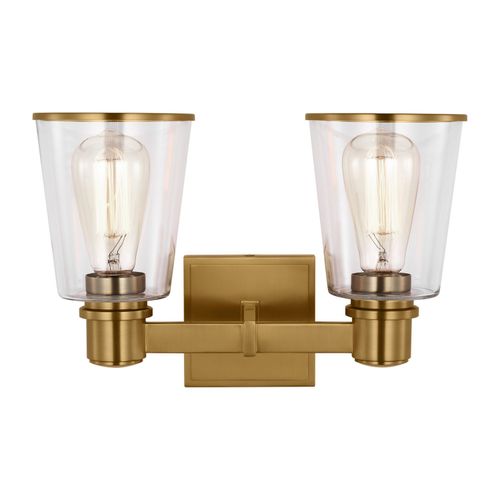 Alessa 2-Light Bathroom Vanity Light in Burnished Bra