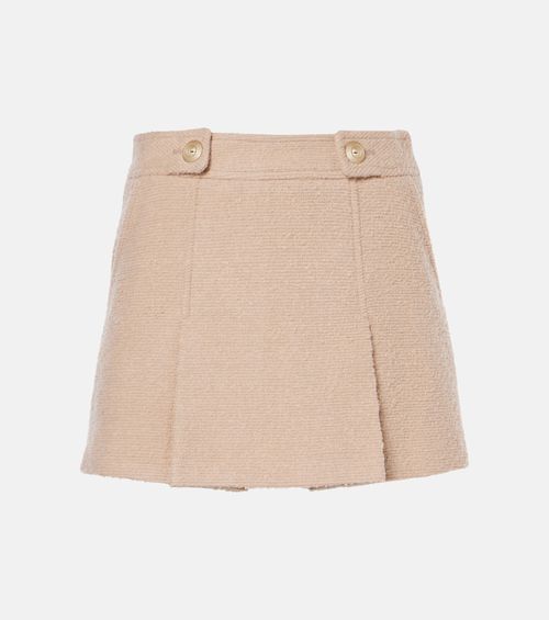 Wool and silk-blend bouclé miniskirt