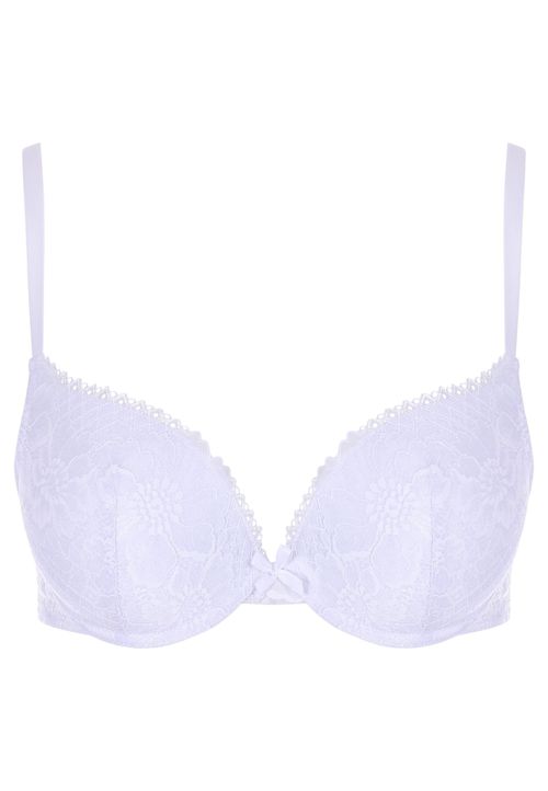 Womens White Floral Lace Padded Push Up Bra