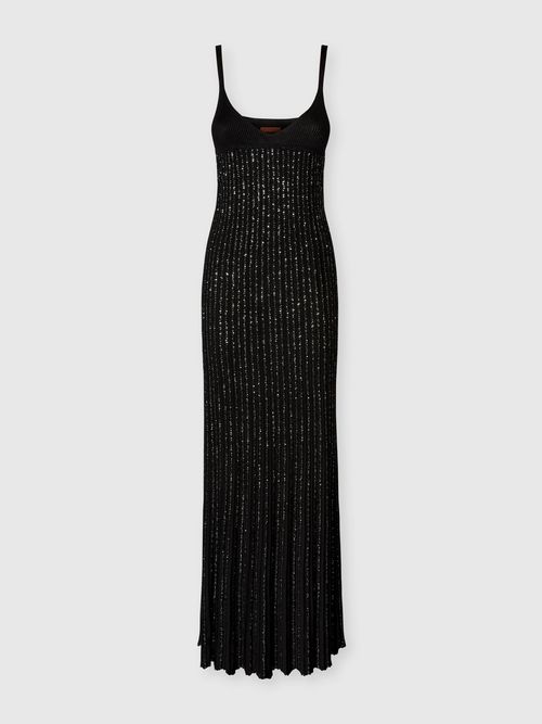 Missoni - Sleeveless Mixed Viscose Lamé Gown with Sequins, Women, Black