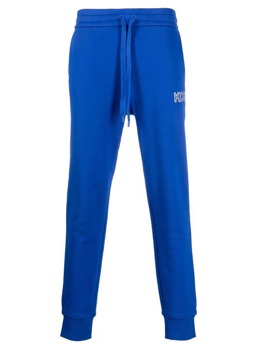 Logo-embroidered tapered track pants - Blue