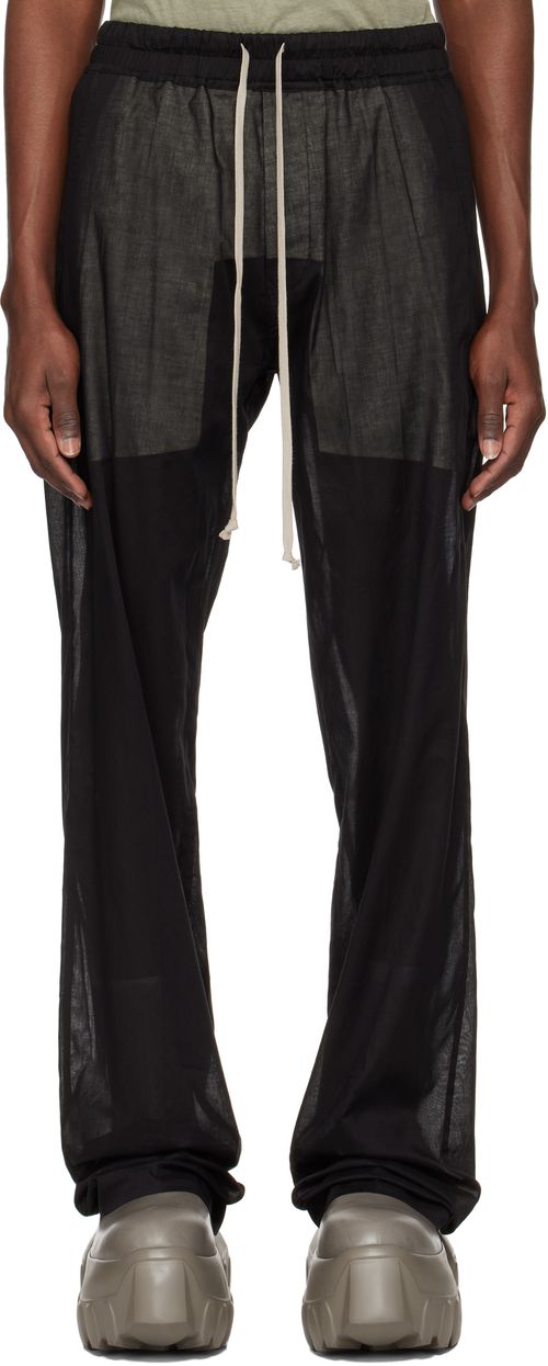 Rick Owens Black Hollywood Dietrich Drawstring Trousers