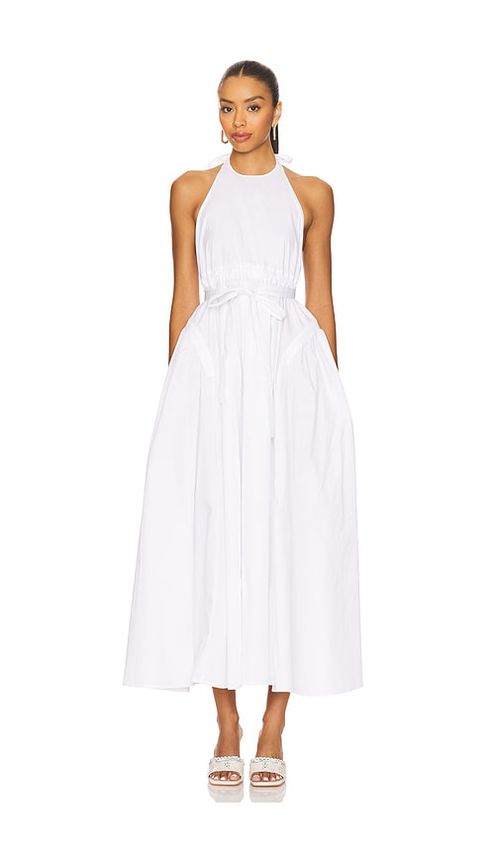 Lovers and Friends Idun Halter Neck Midi Dress in White.  XS. Also in L, M, S