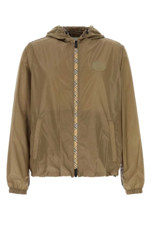 Nylon Windbreaker Jacket — Brown