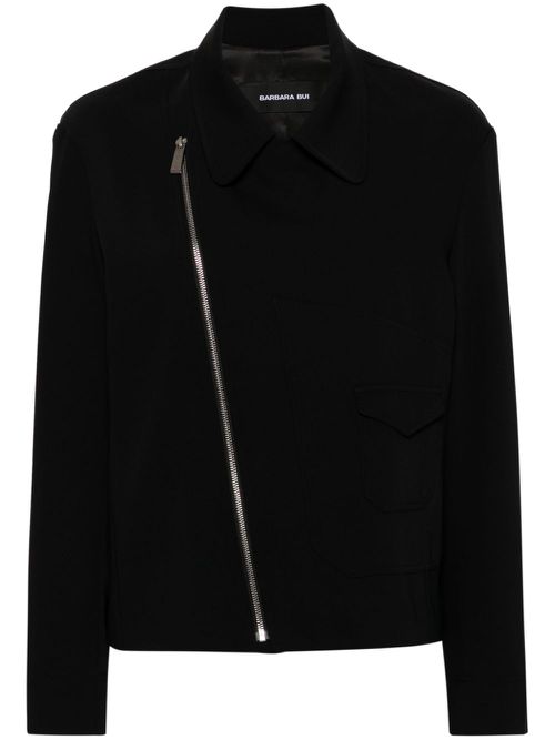Crepe biker jacket - Black