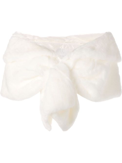 Champagne faux-fur shawl - White