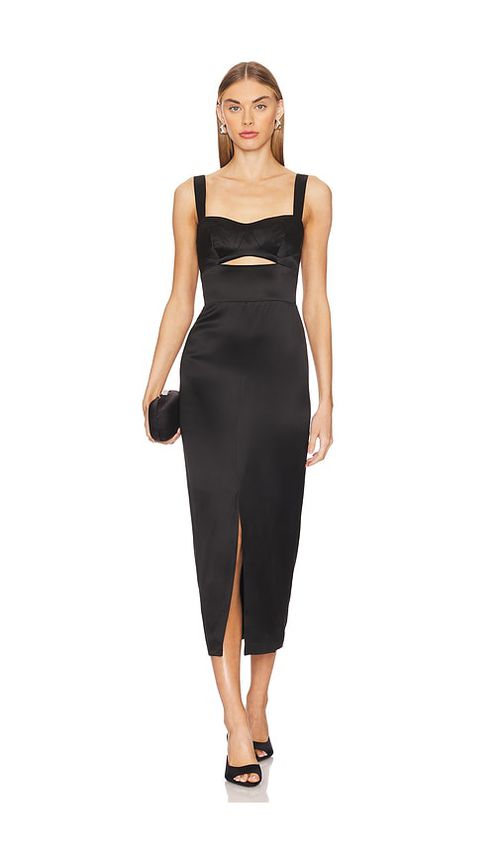 NICHOLAS MIDI-KLEID GIA in Black. Größe 4. Also in 0, 10