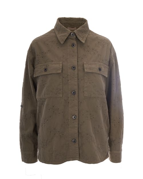Embroidered Cotton Shirt — Gray