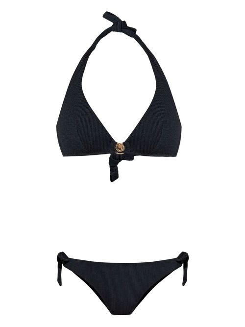 Emporio Armani logo-plaque bikini set - Black