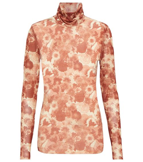 Ganni Floral turtleneck top