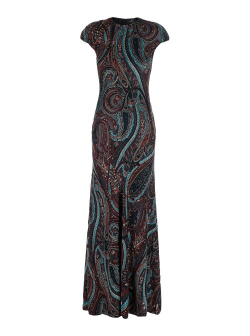 Paisley Chiffon Maxi Dress — Multicolor