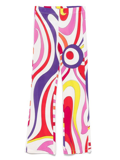 Abstract-print trousers - White