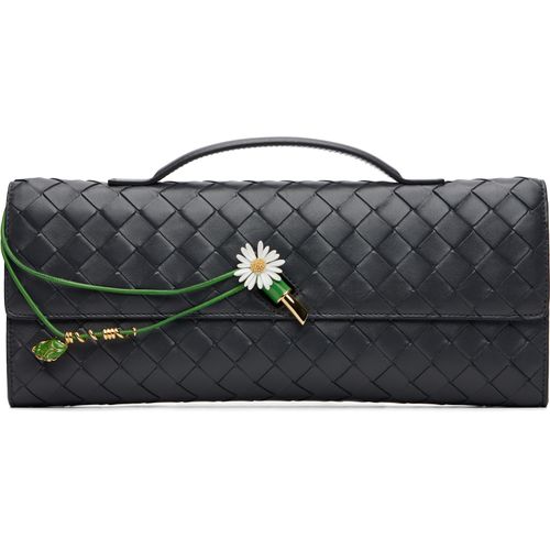 Navy Daisy Closure Andiamo Clutch
