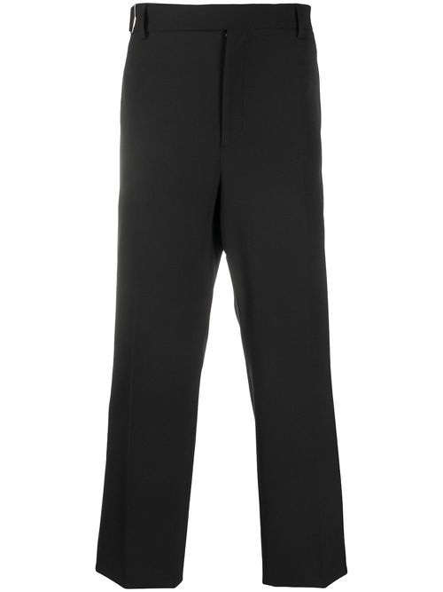 Tailored straight-leg trousers - Black