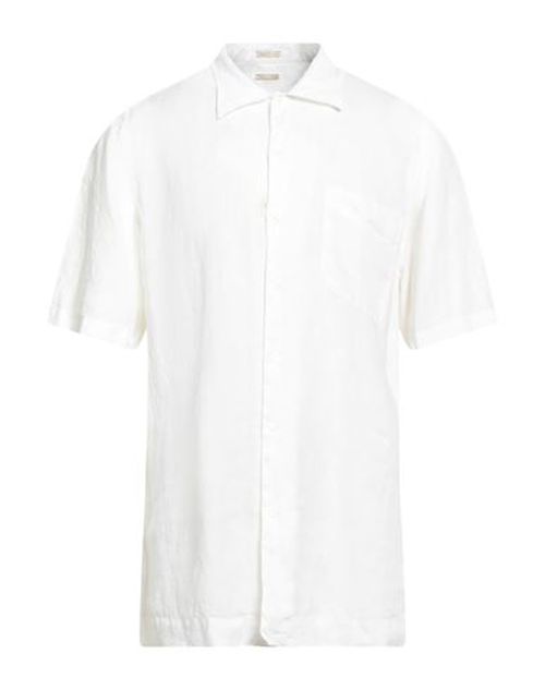 Man Shirt White Size L Linen
