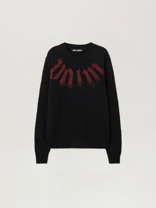 Big Neck Logo Sweater Man  Black Burgundy