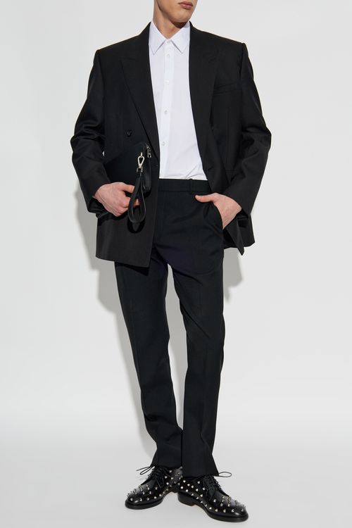 Creased Trousers, Men's, Black