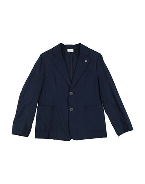 Kid Boy Blazer Midnight blue Size 15 Viscose, Linen