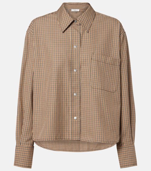 Checked cotton-blend shirt