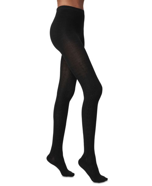 Women's Cable Sweater Tights U24245 - Black
