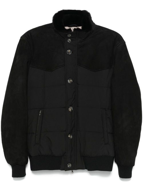 Mock-neck puffer jacket - Black