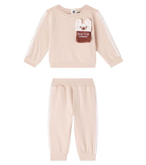 Baby bow-detail sweatshirt and sweatpants set