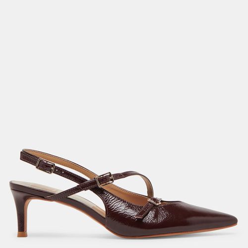 Pamla Mid Wide Heels Cranberry Crinkle Patent