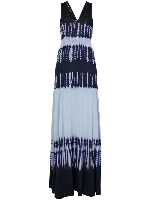 Tie-dye print midi dress - Blue