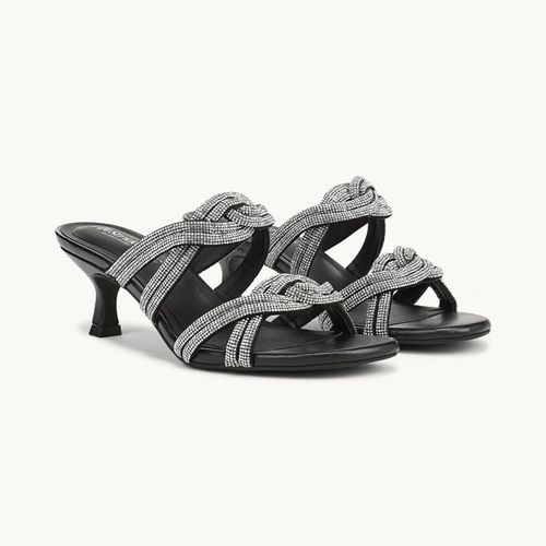 Stride Shoes Night-Out Dress Sandal Black Faux Leather