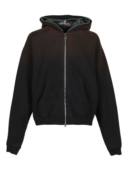 Camo-face full-zip hoodie - Black