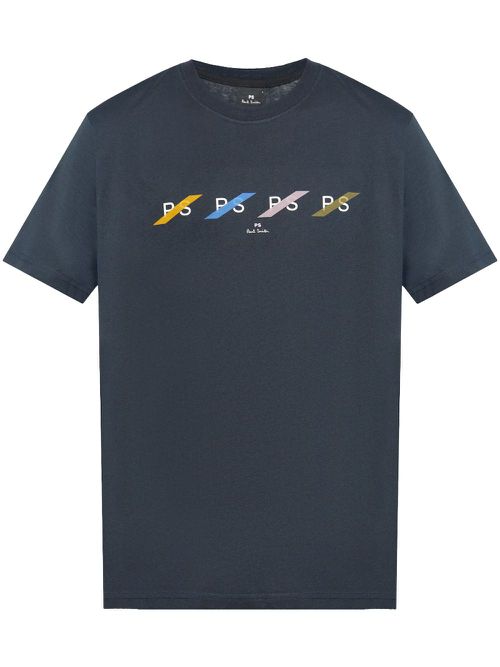 Logo-print T-shirt - Blue