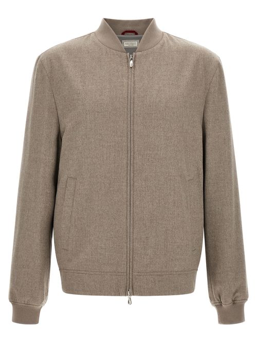 Cashmere Bomber Jacket — Gray