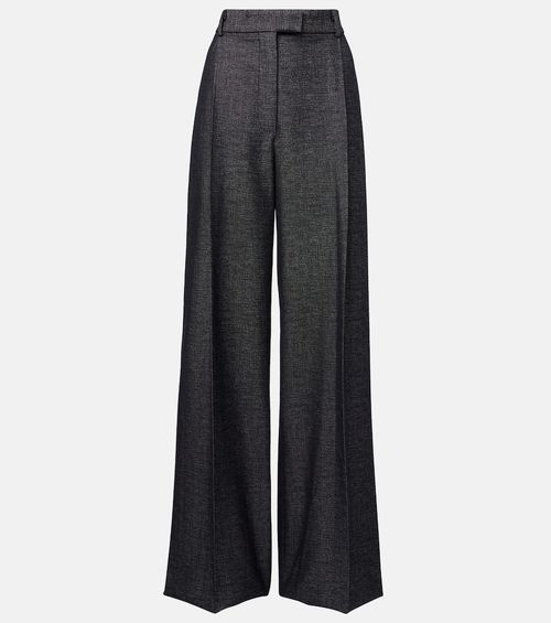 Jess cotton and silk wide-leg pants