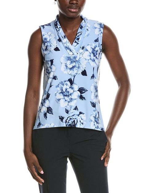 Printed Triple Pleat Top