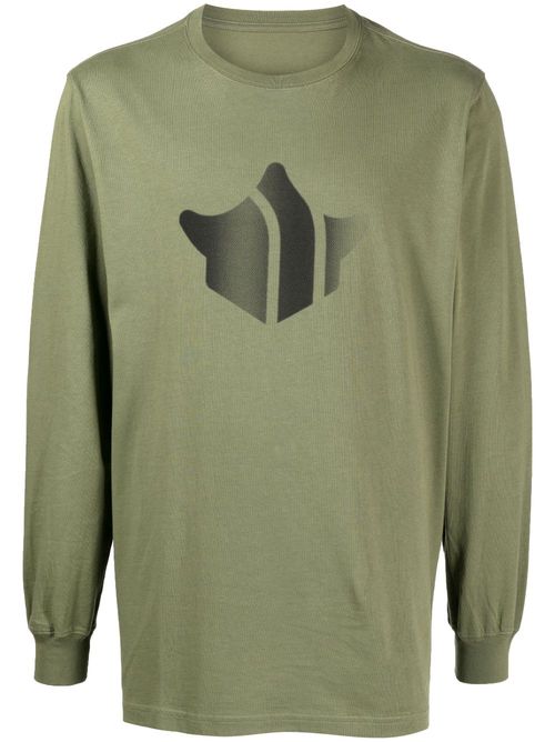 Pointillist Temple cotton top - Green
