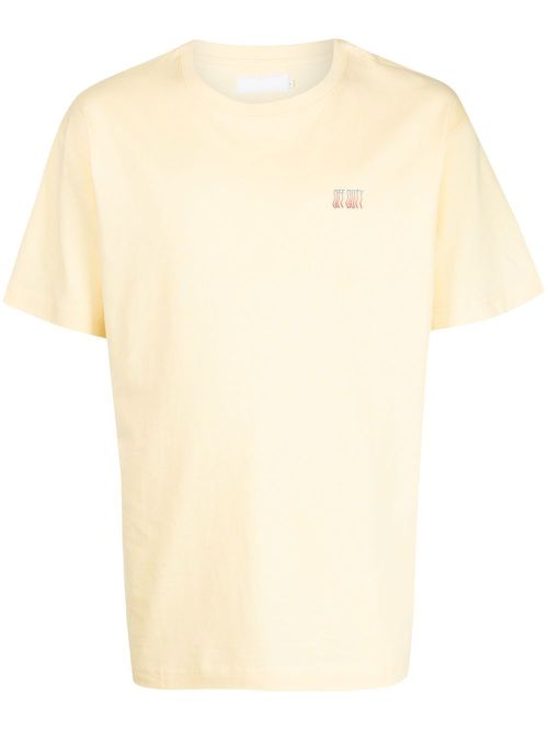 Logo-print cotton T-shirt - Yellow