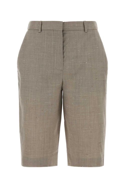 Beigemelange Bermuda Shorts — Beige