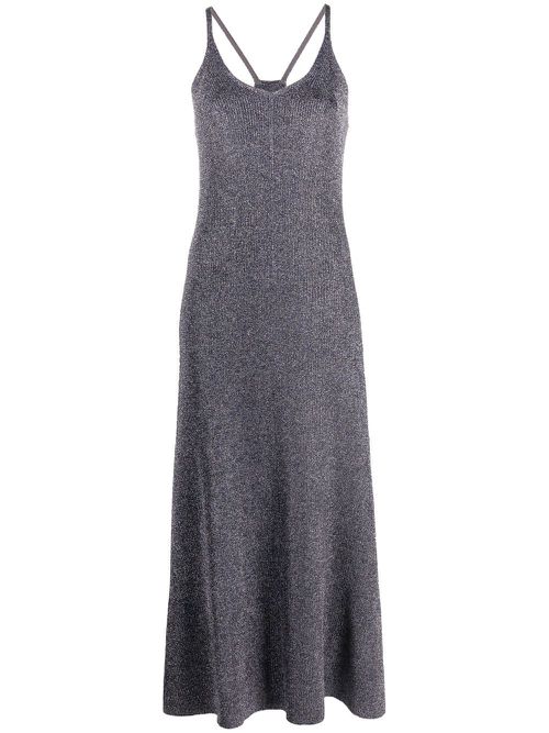Shimmery knitted midi dress - Purple