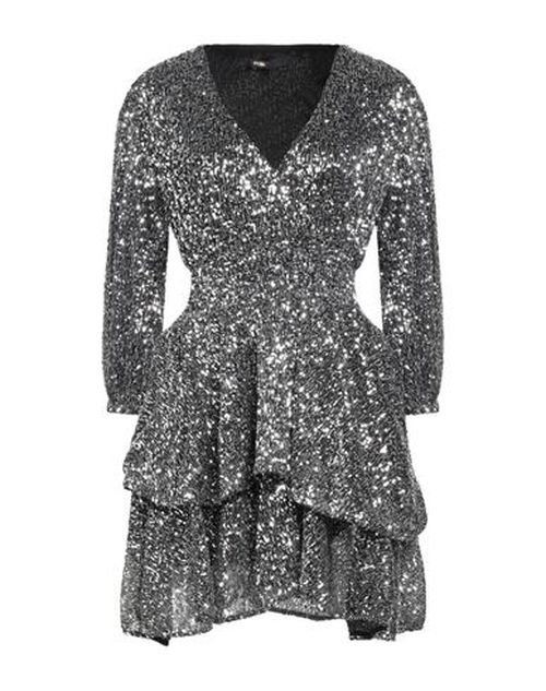 Woman Mini dress Silver Size 2 Recycled polyester, Metallic fiber