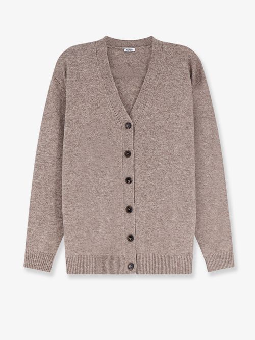 Wool-Cashmere Blend Cardigan — Beige
