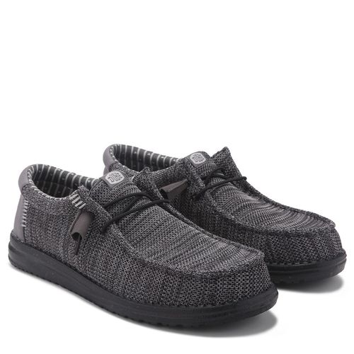 Men's Wally Stretch Sox Medium/Wide Casual Shoes (Grey/Black)
