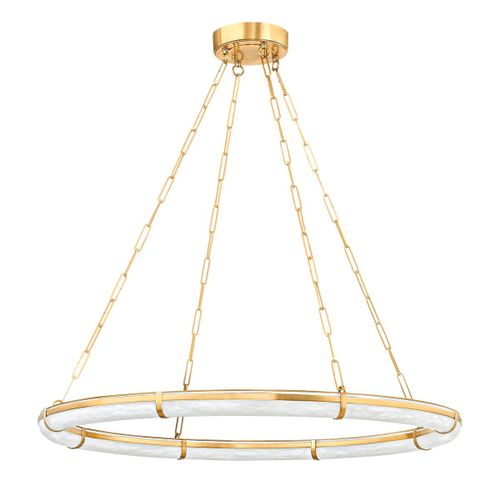 Aged Brass LED Chandelier from the Sennett Collection