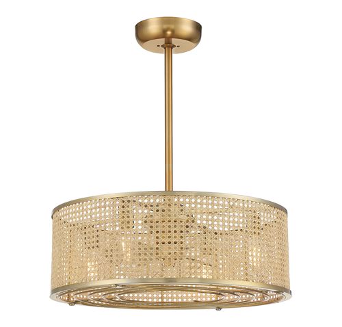 Savoy House 25-FD-1650-322 Astoria 4-Light Fandelier in Warm Brass 25" W x 11"H