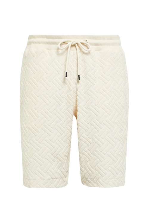 Quilted Jacquard Shorts — Beige