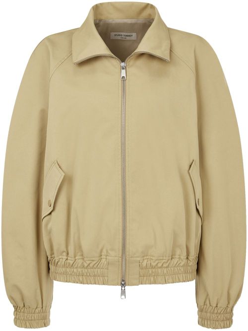 High-neck zip-up bomber jacket - Neutrals